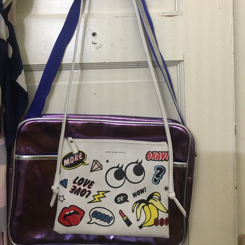 White Artistic Shoulder Bag
